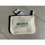 MICA Store MICA Small Natural Canvas Pouch Natural & Turquoise