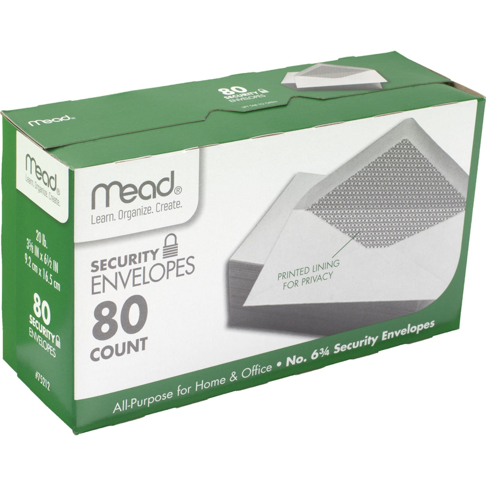 Mead Mead Security Envelope - White #6.75 80Ct Box