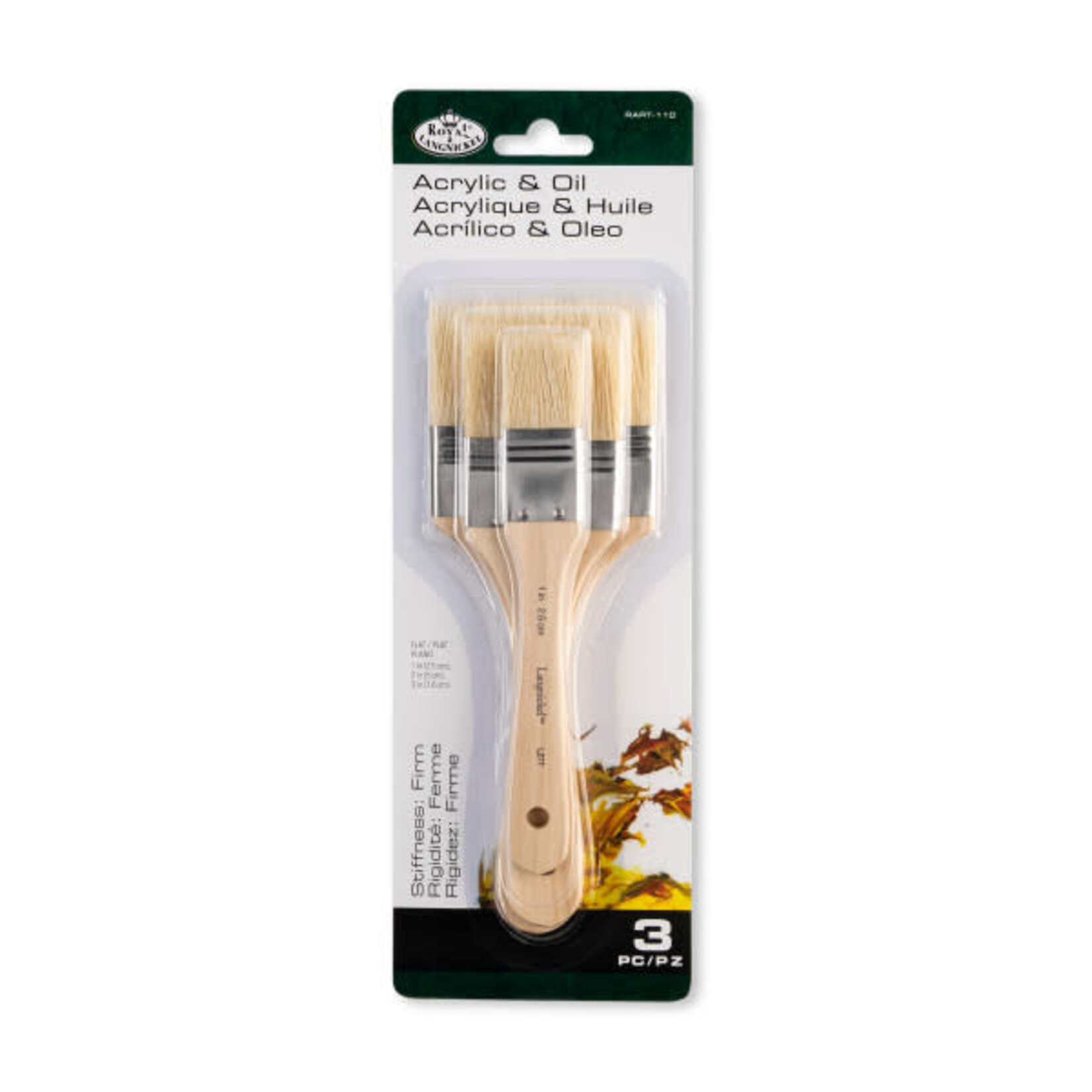 Royal Brush Large Area Short White Bristle 3pc set