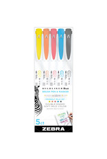 Zebra Mildliner Double-Ended Brush Pen Sets, 5-Color Friendly Set
