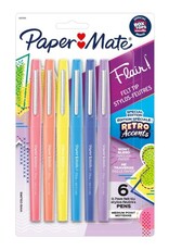 Paper Mate Flair Felt Tip Pen Set, .7mm, 6-Colors, Retro - MICA Store