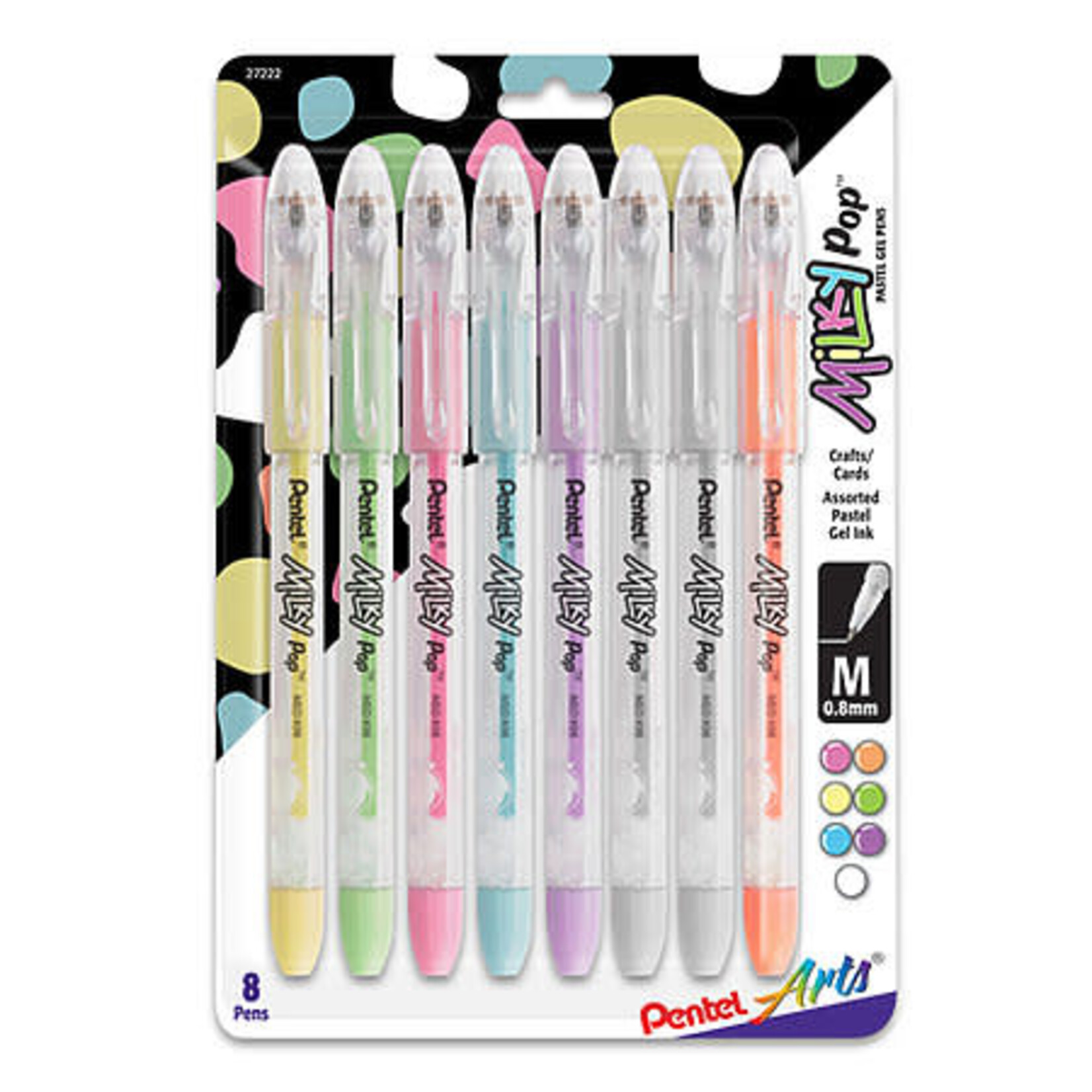 Pentel Milky Pop Pastel Gel Pen Sets, 8-Pen Set