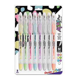 Pentel Milky Pop Pastel Gel Pen Sets, 8-Pen Set