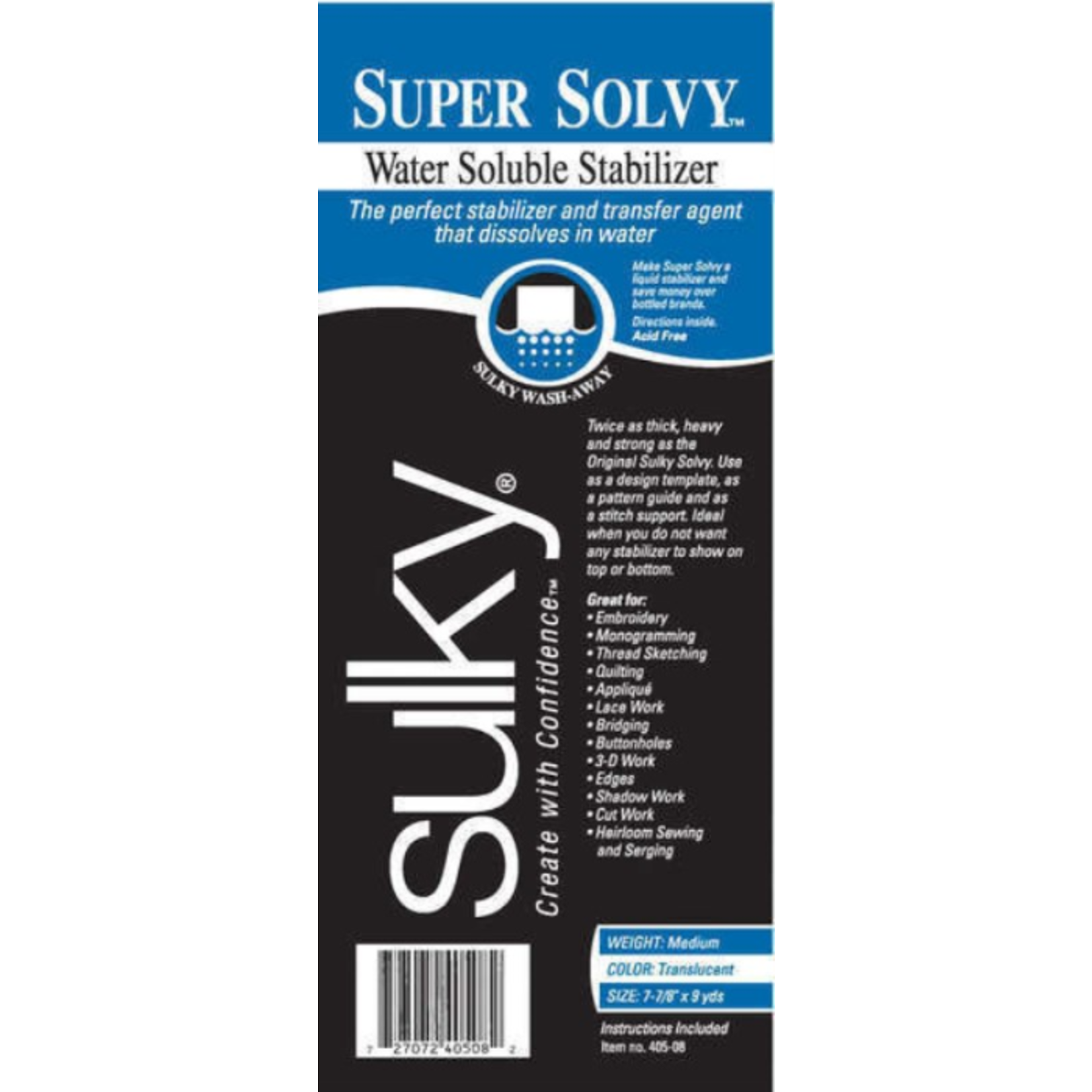 Sulky SUPER SOLVY WTR SOL STAB8"X 9Y