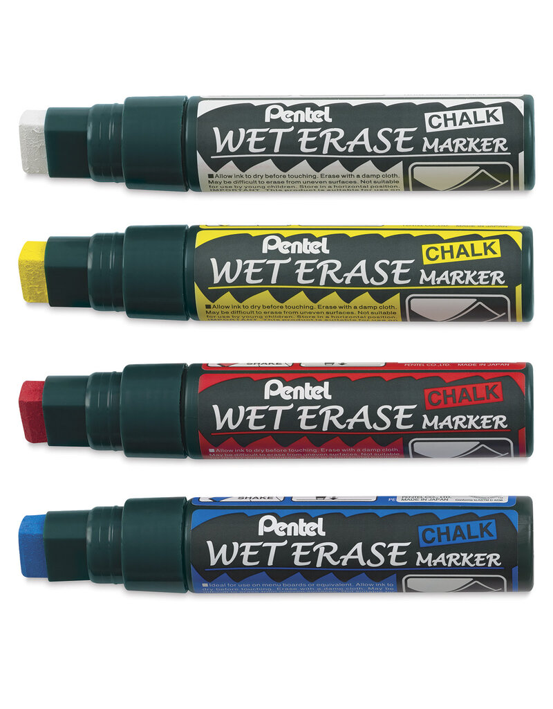 Wet Erase Chalk Marker Set, Jumbo Tip, Assorted - MICA Store