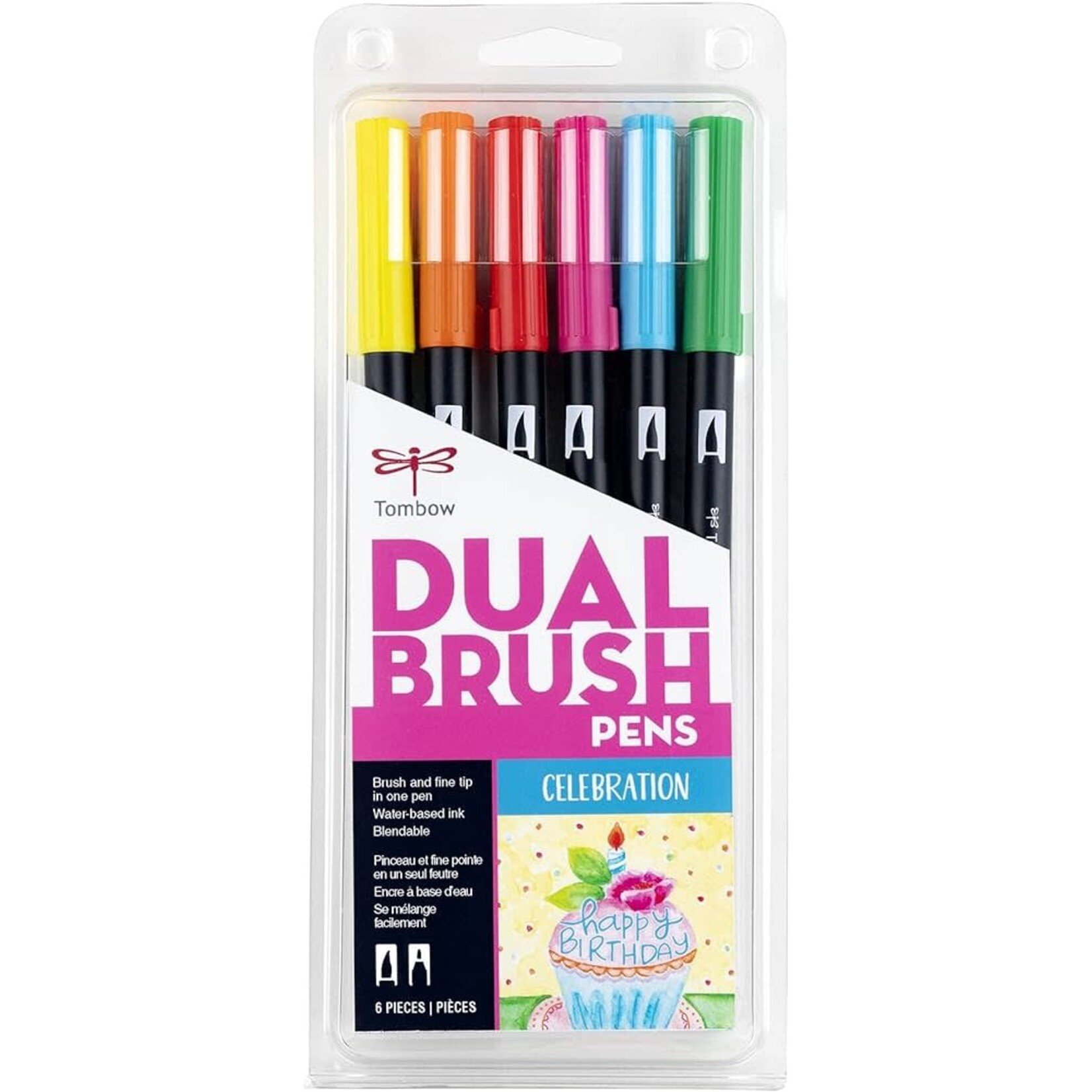 Tombow Dual Brush Pen 6-Color Sets, Celebration