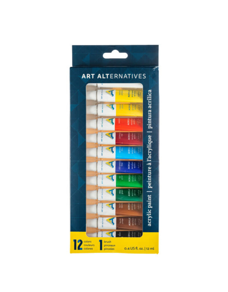 Art Alternatives Economy Acrylic Paint Sets, 12-Color Set - 12ml Tubes