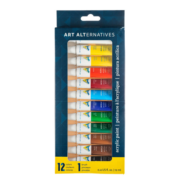 Economy Acrylic Paint Sets, 12Color Set 12ml Tubes MICA Store