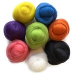 Wistyria Editions Wool Roving .25oz 8 color Pack - Brights