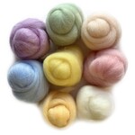 Wistyria Editions Wool Roving .25oz 8 color Pack - Soft Pastel
