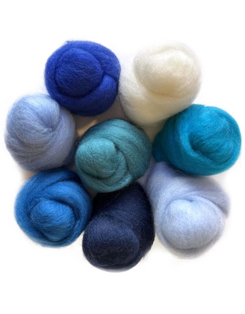 Wool Roving .25oz 8 color Pack The Sea MICA Store