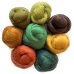 Wistyria Editions Wool Roving .25oz 8 color Pack - Woodsy