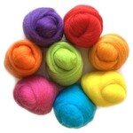 Wistyria Editions Wool Roving .25oz 8 color Pack - Fiesta
