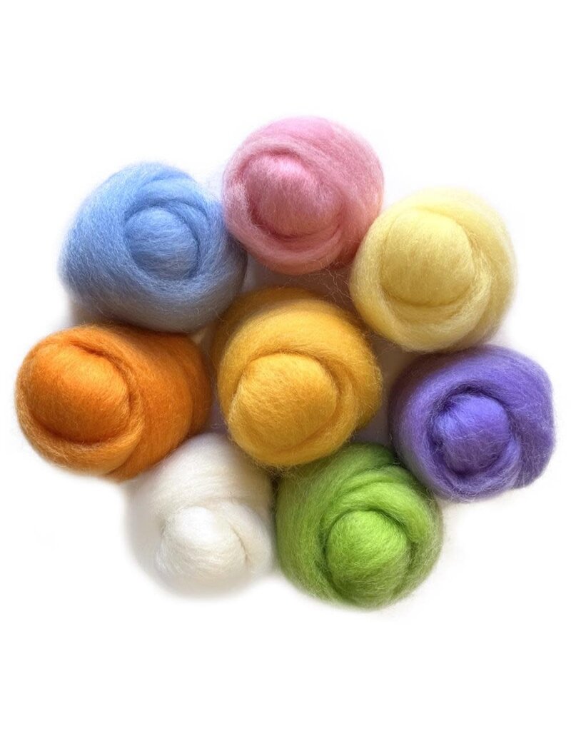 Wool Roving .25oz 8 color Pack Cotton Candy MICA Store