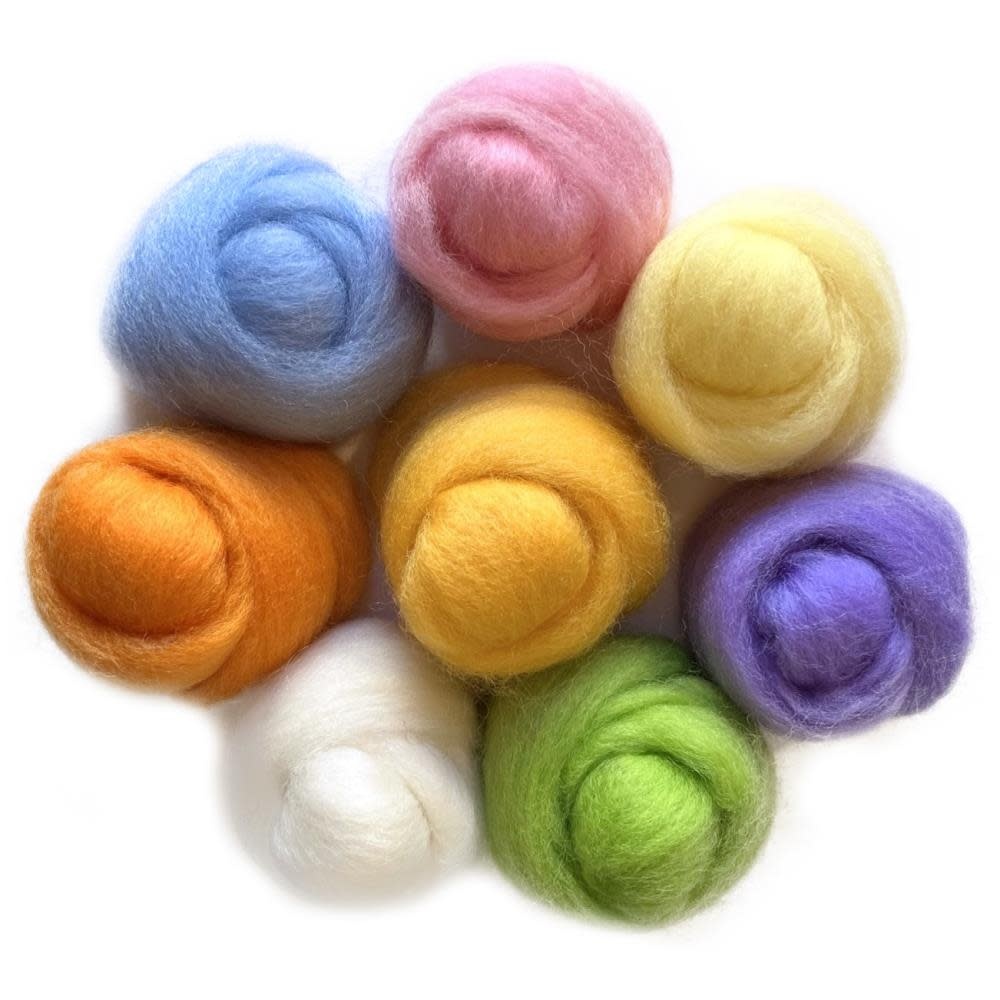 Wool Roving .25oz 8 color Pack Cotton Candy MICA Store