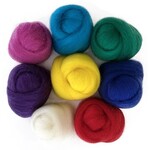 Wistyria Editions Wool Roving .25oz 8 color Pack - Primary