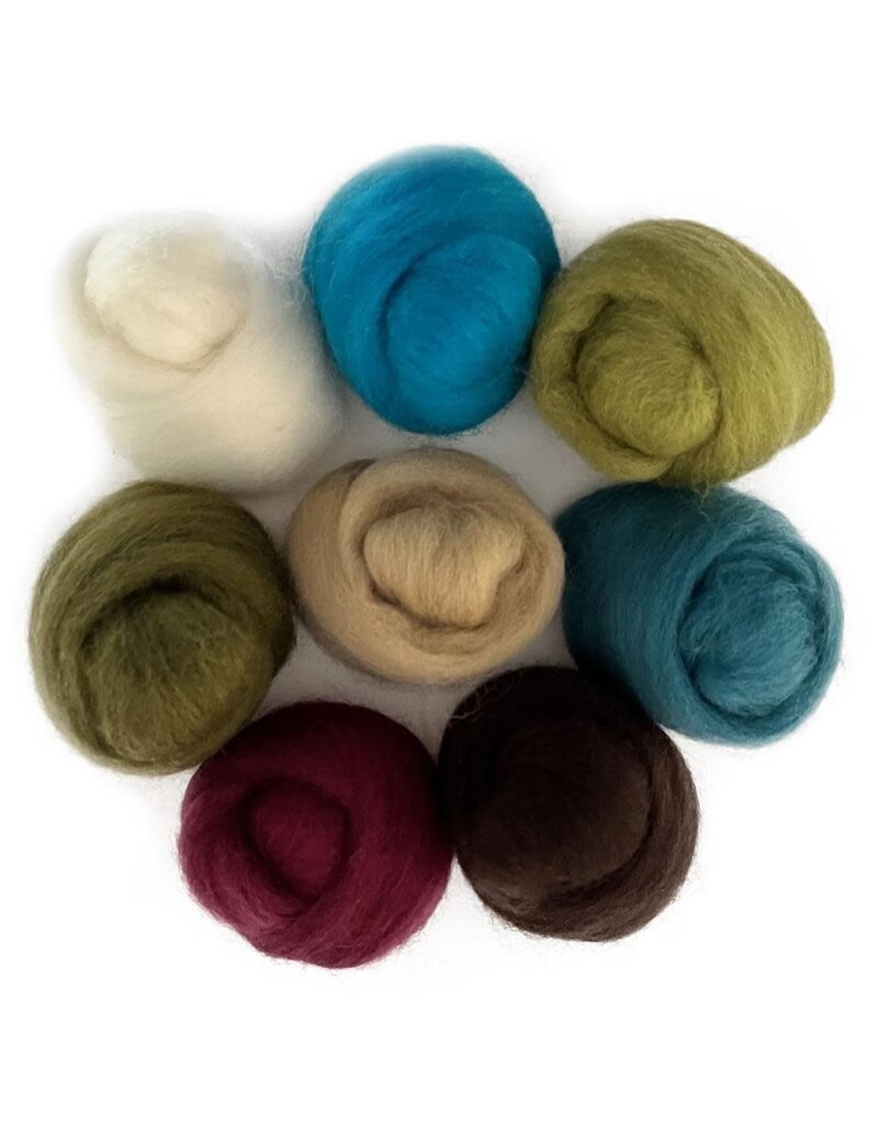 Wool Roving .25oz 8 color Pack - Chic - MICA Store