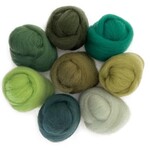 Wistyria Editions Wool Roving .25z 8 color Pack - Jungle