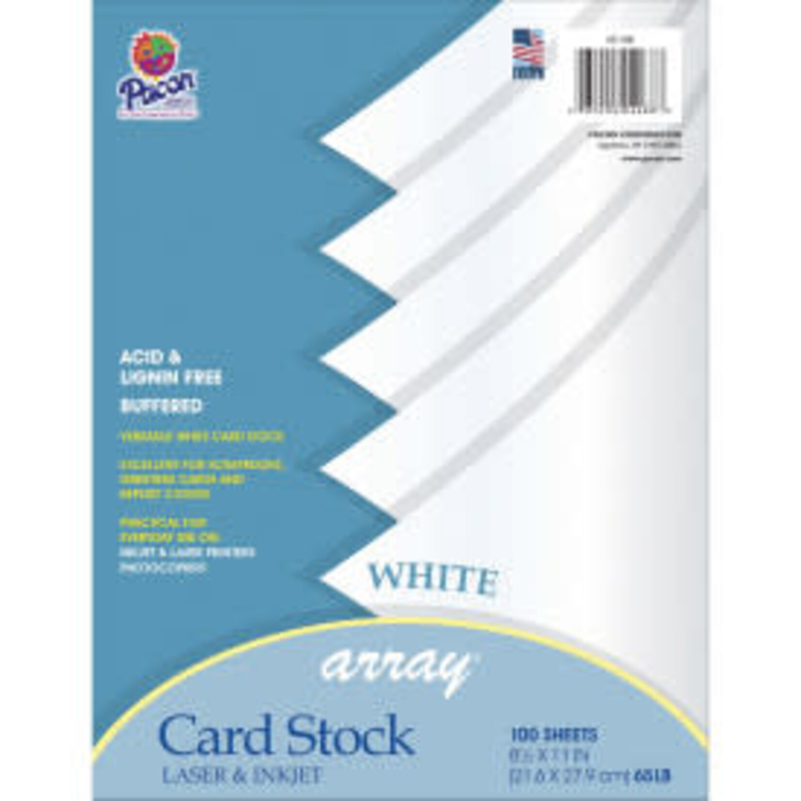 Pacon Card Stock, White - 100 Sheet Pack - 8-1/2" x 11" 65 lb.