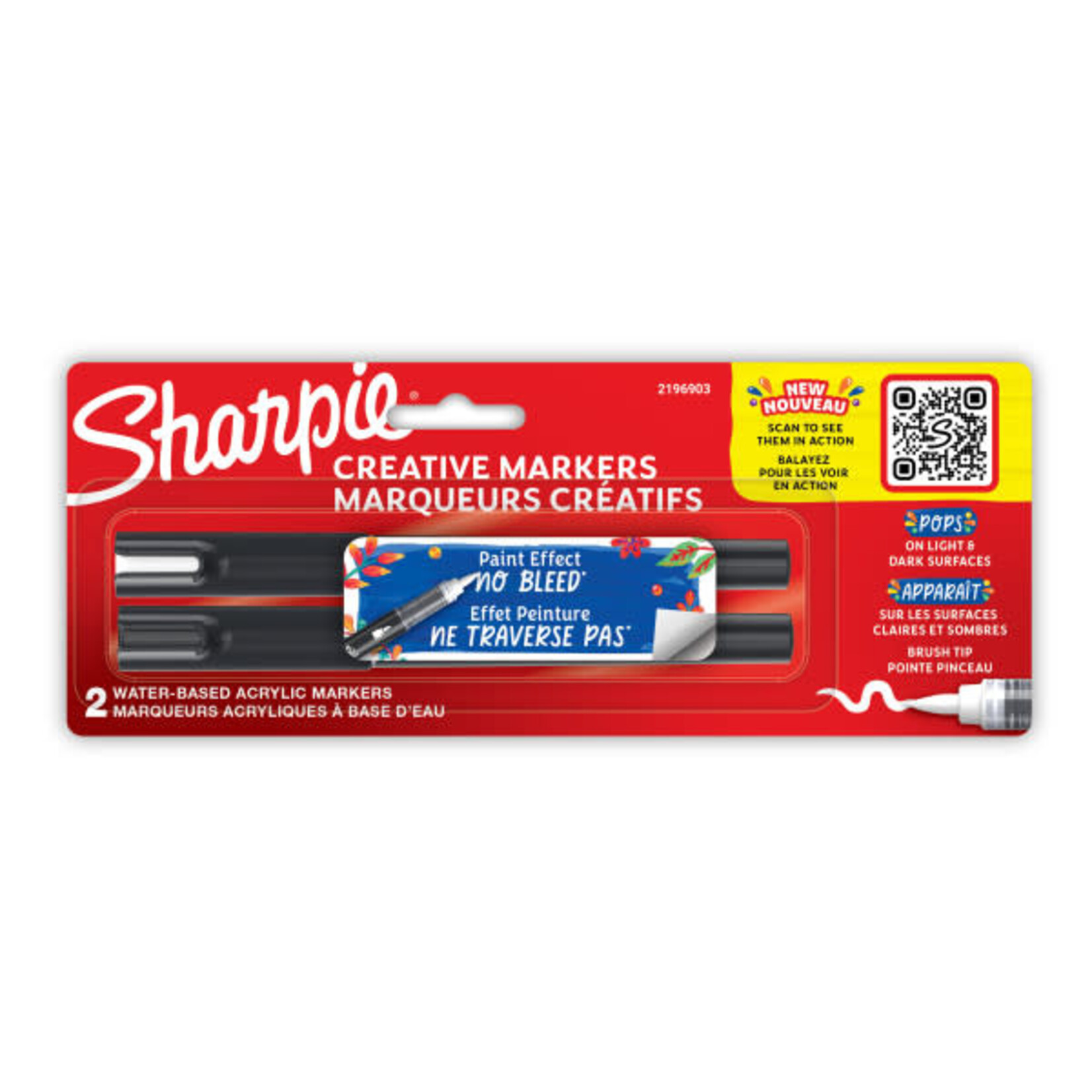 Sanford Sharpie Creative Markers Sets, Brush Tip, 2-Color (Black & White) Set