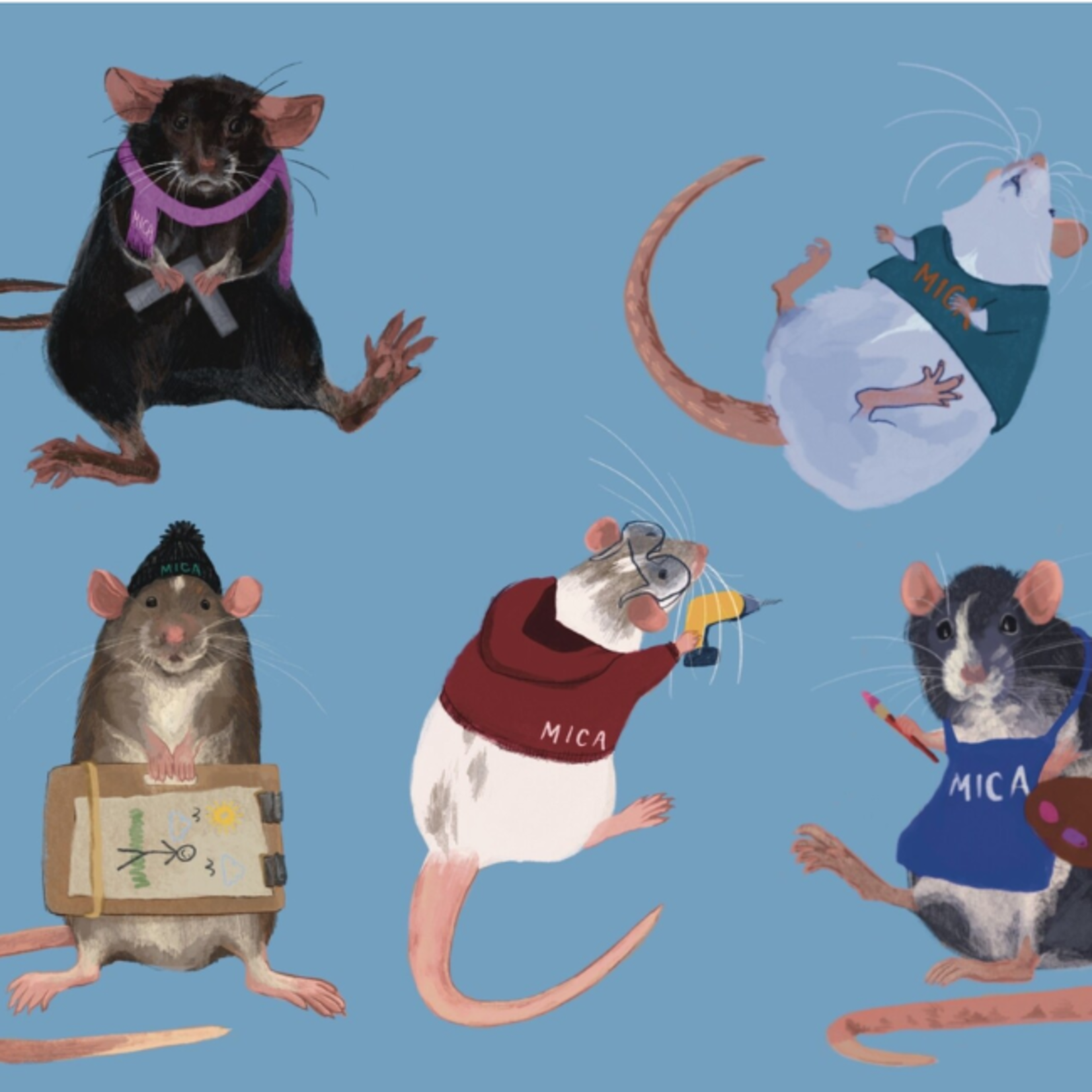 Art School Rats Sticker Sheet