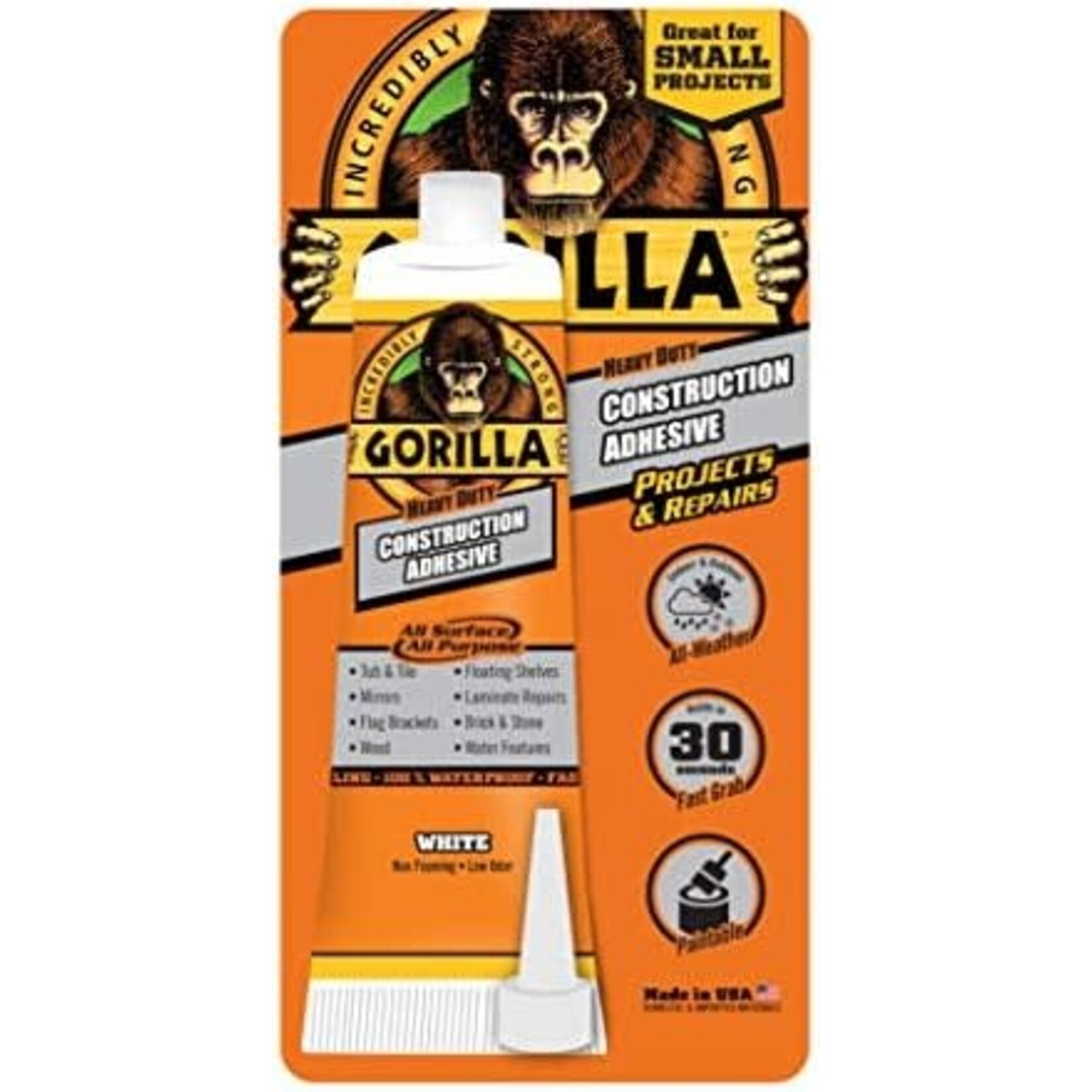 Gorilla Glue Gorilla Glue Heavy Duty Construction Adhesive Tube 2.5oz