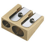 Mobius &Rubbert Brass Wedge Double-Hole Pencil Sharpener