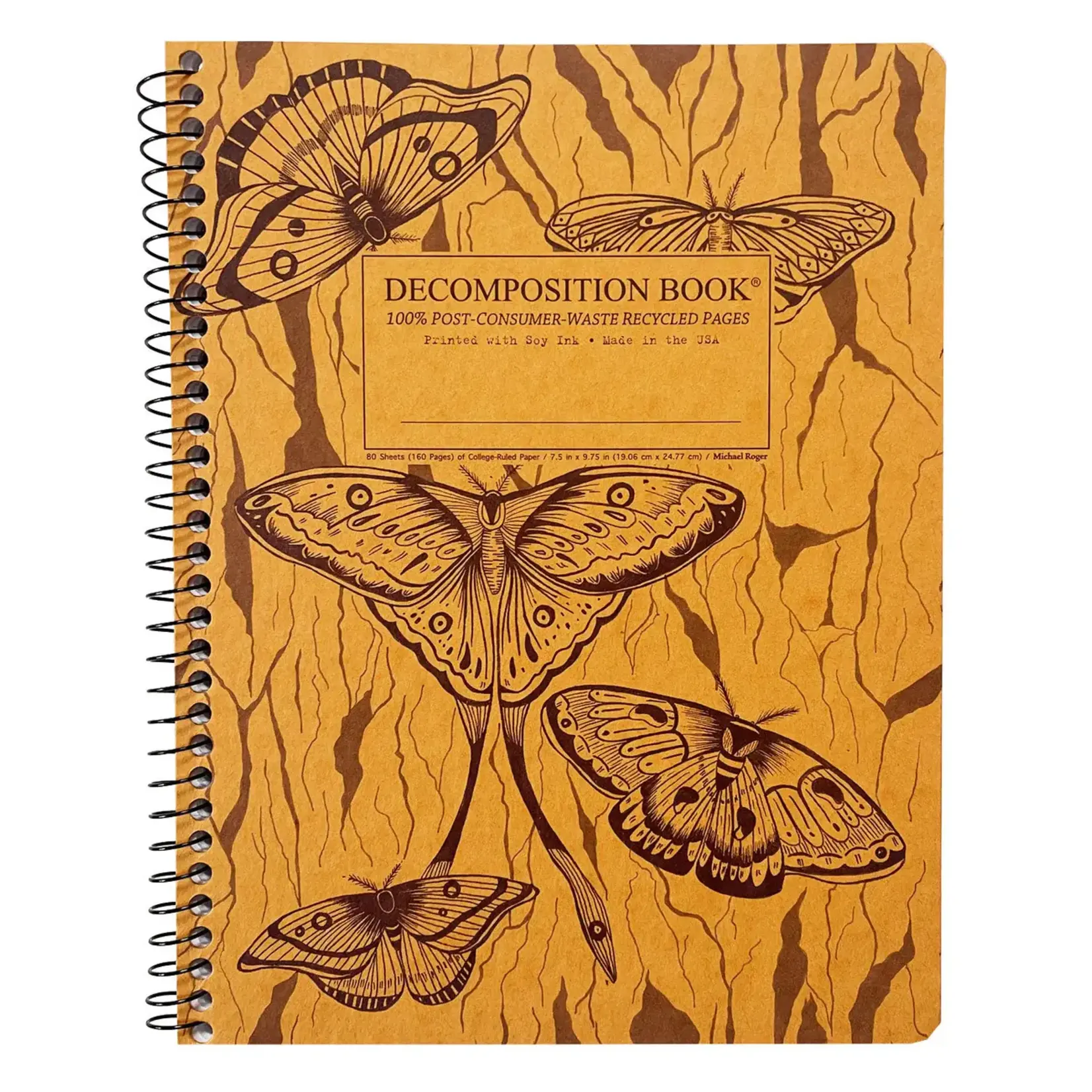 Michael Rogers Coilbound Decomposition Book | Midnight Moths | Lined