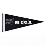 MICA Pennant Felt Black & Wht w/ White Strip 8" X 18"