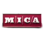 MICA Enamel & Metal Pin 1.5" X .5"