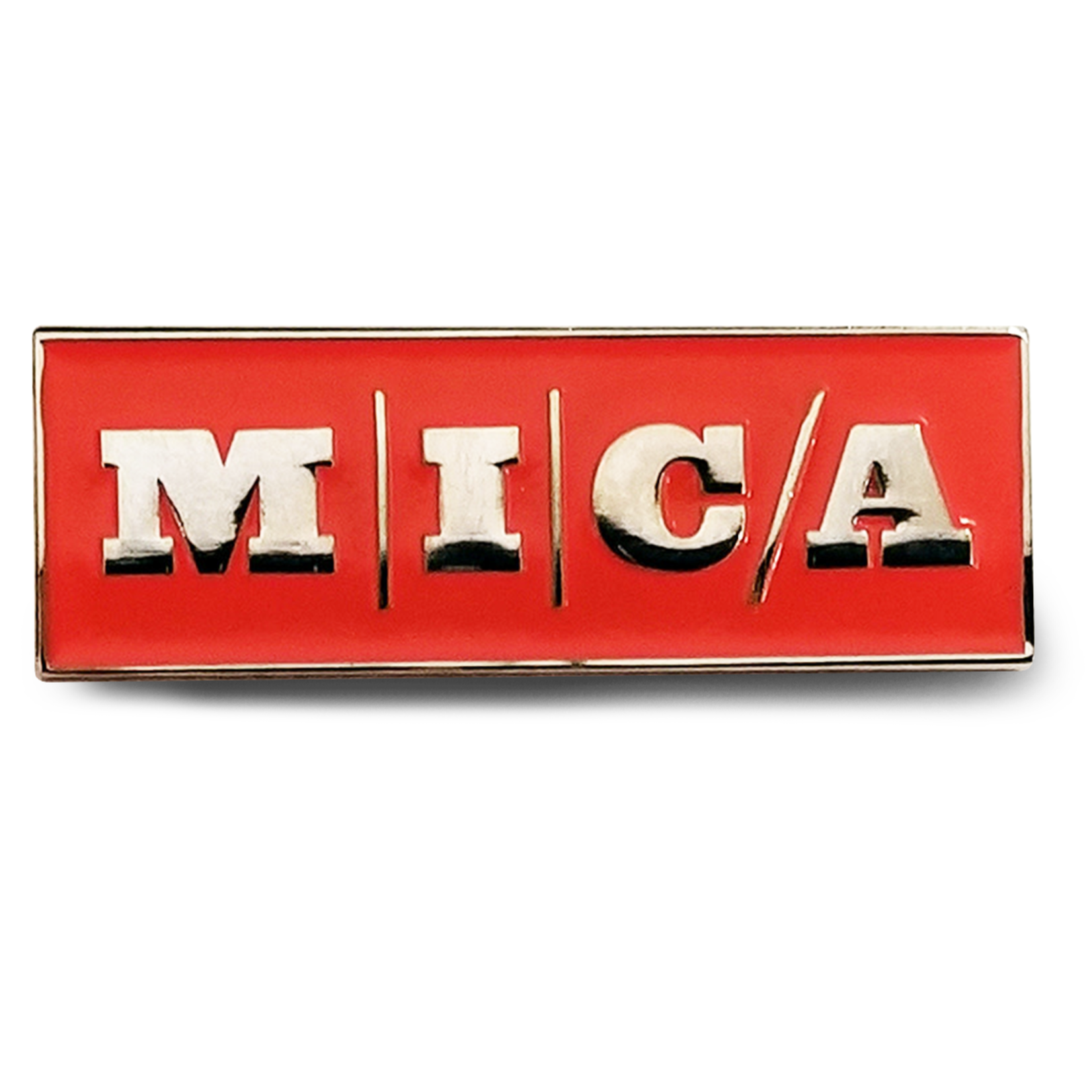 MICA Enamel & Metal Pin 1.5" X .5"