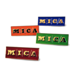 MICA Enamel & Metal Pin 1.5" X .5"