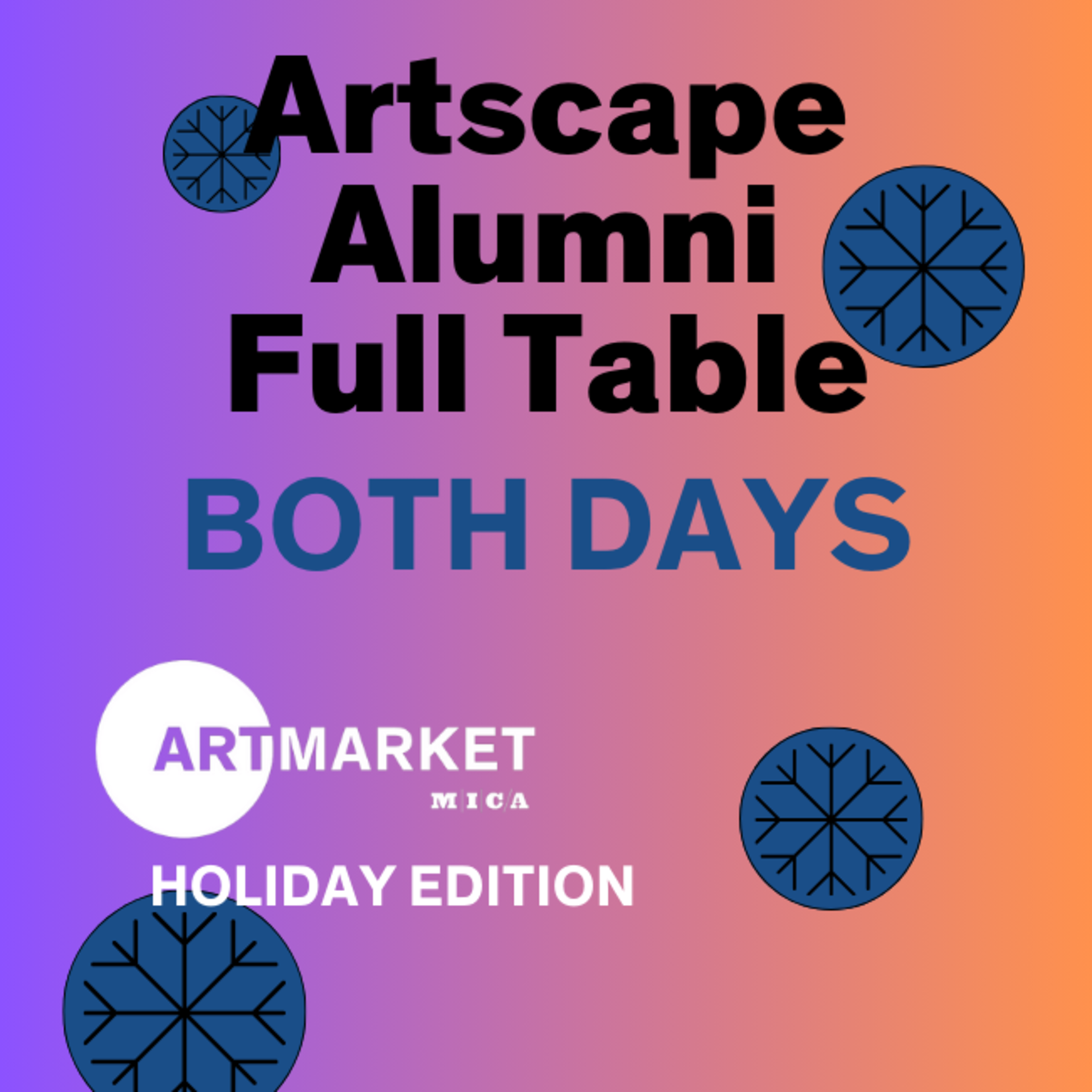Artscape Alumni Both Days Art Market x Holiday Edition 2024 - Full Table