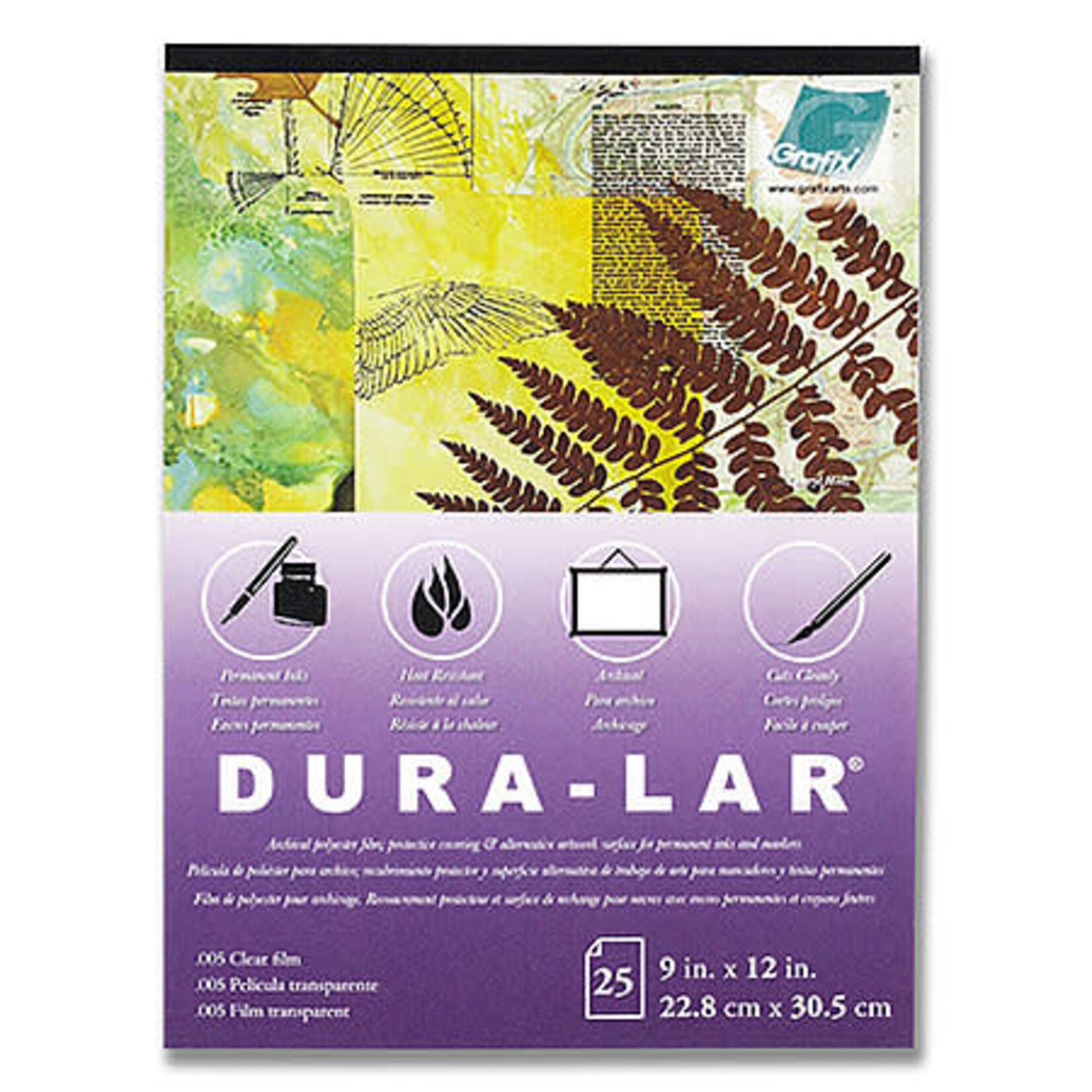 GRAFIX Pad (25 Shts) .005 Clear Dura-Lar 9X12