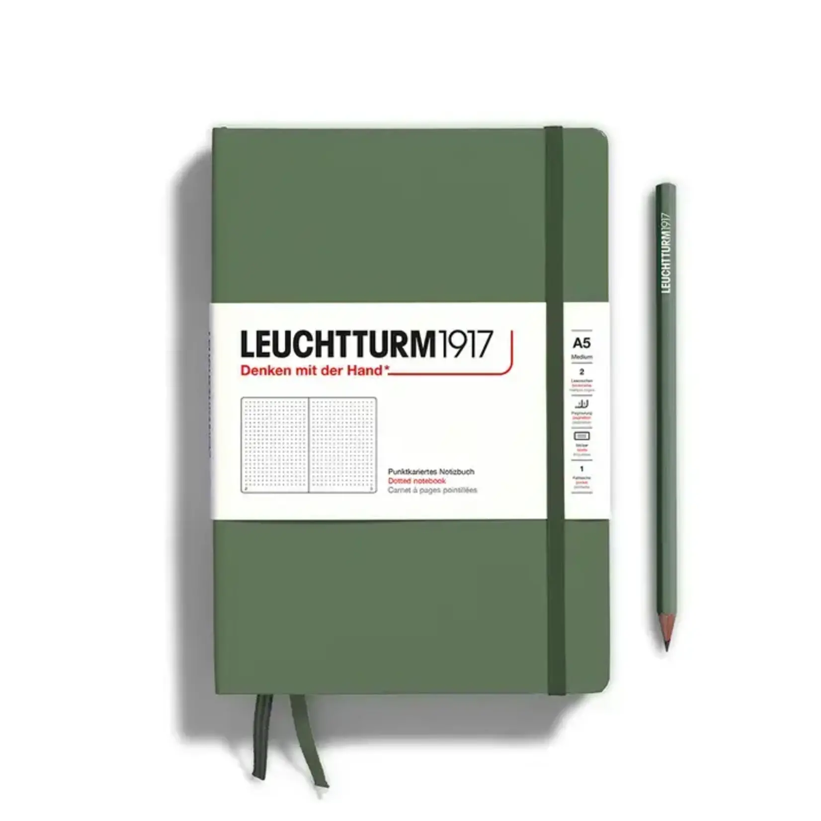 Leuchtturm Leuchtturm Olive, Medium, Dotted