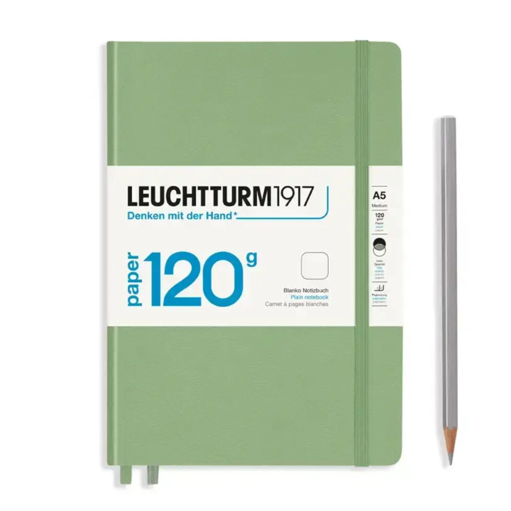 Leuchtturm Leuchtturm , 120gsm Notebook, Medium, Sage, Plain
