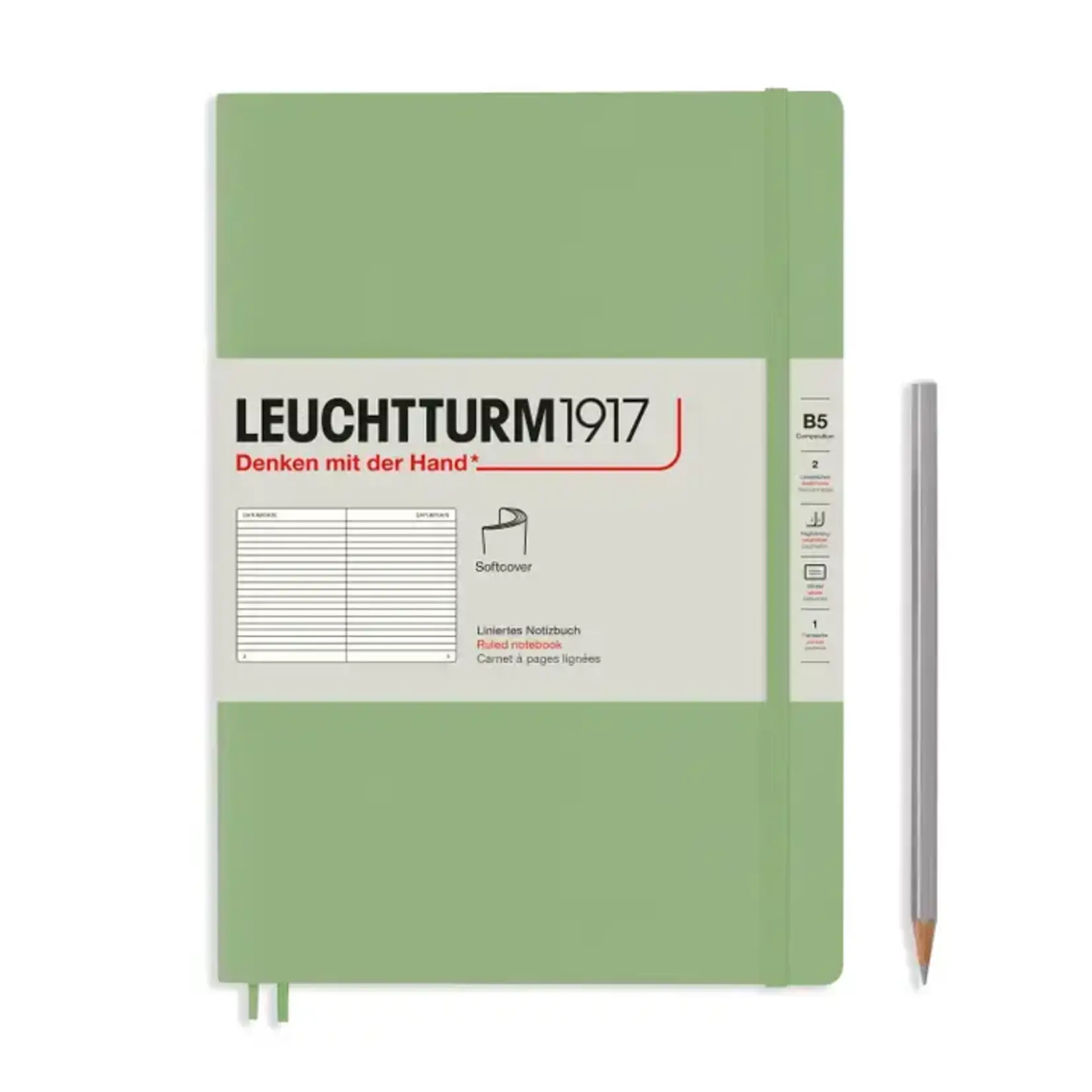Leuchtturm Leuchtturm Sage, Softcover, Composition (B5), Ruled