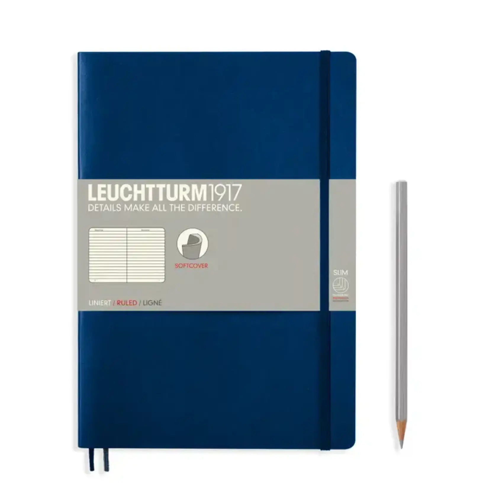 Leuchtturm Leuchtturm Navy, Softcover, Composition (B5), Ruled