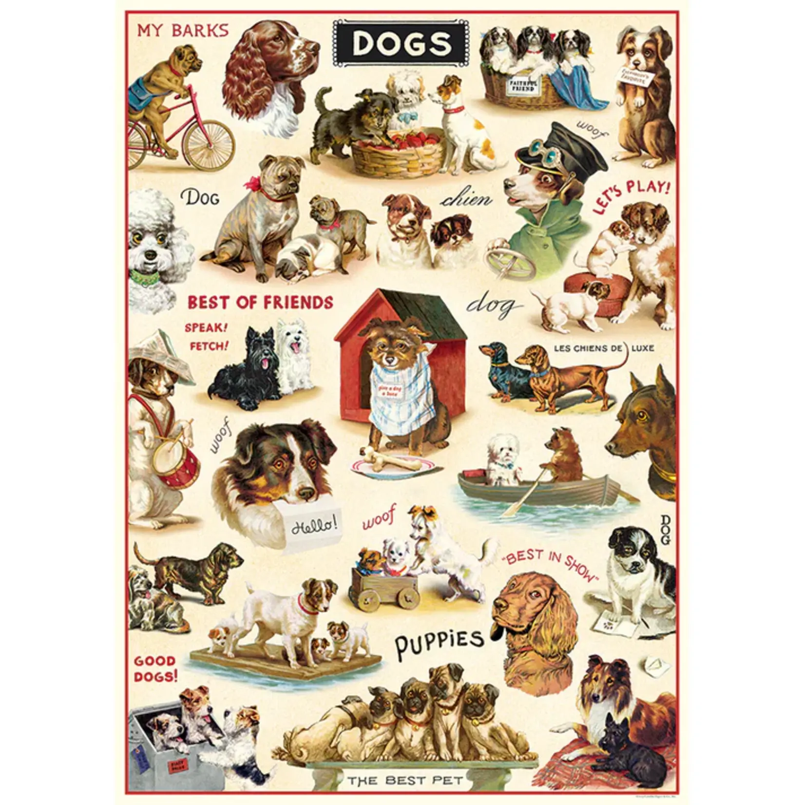 Cavallini Wrap Sheet Vintage Dogs 2