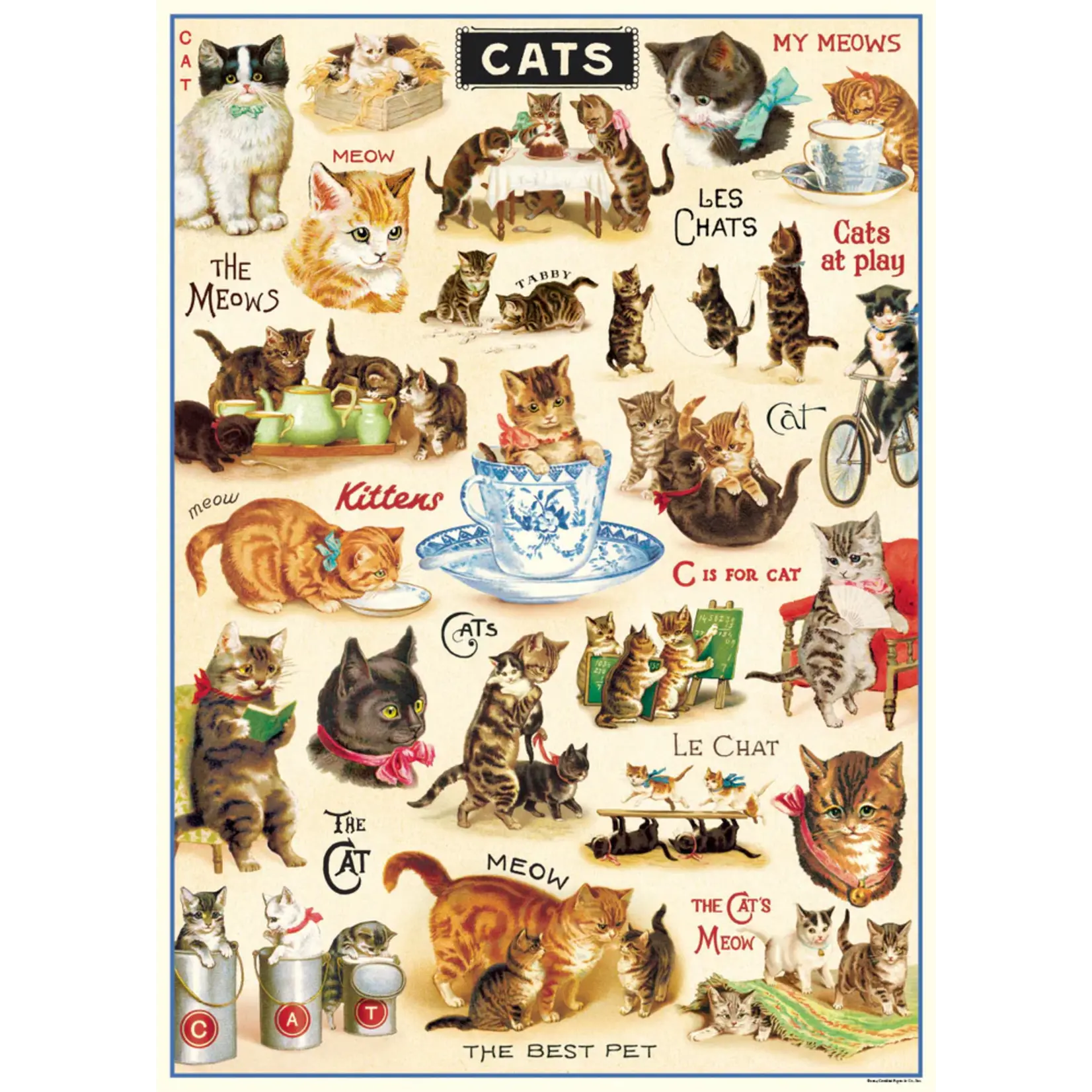 Cavallini Wrap Sheet Vintage Cats 2
