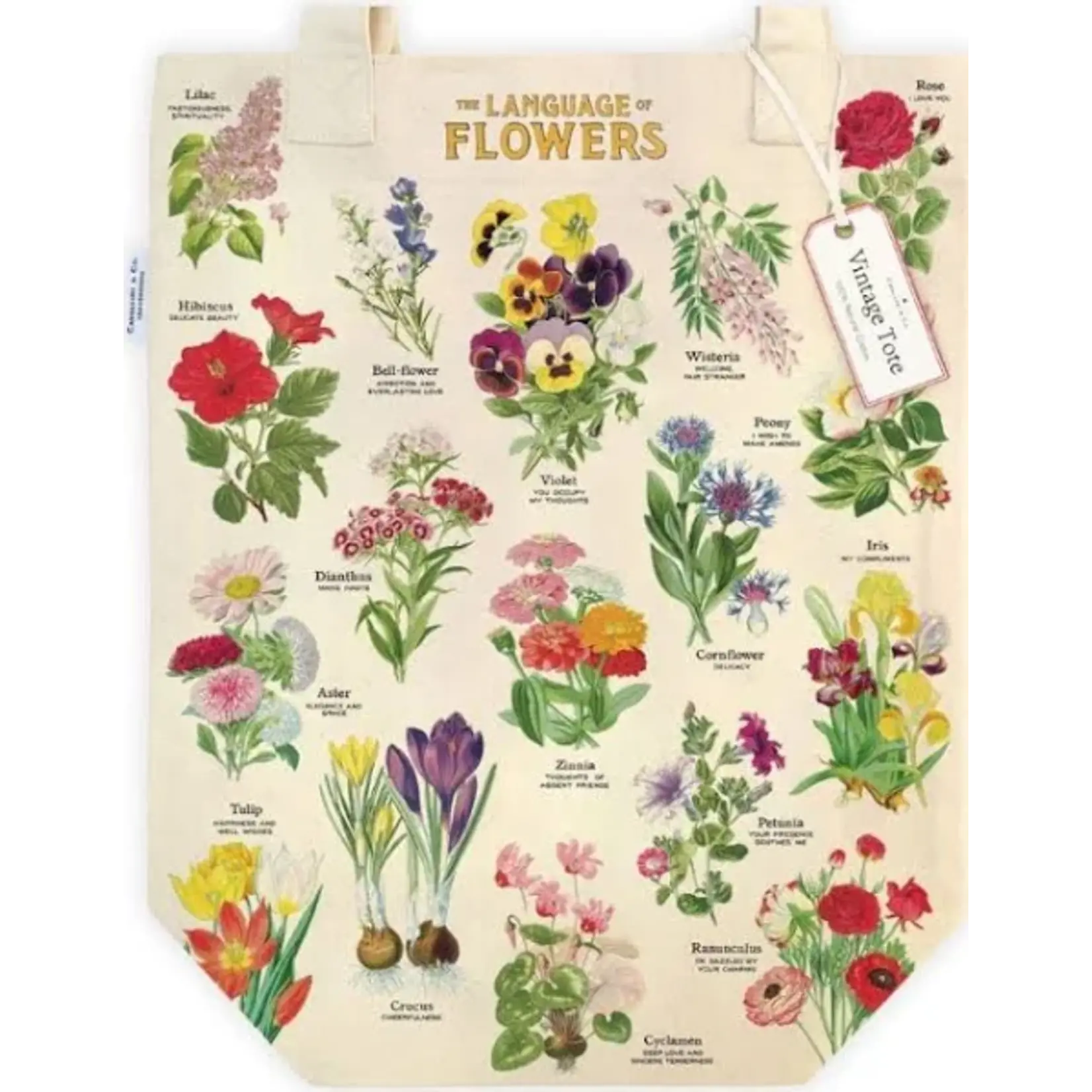 Cavallini Tote Bag Language of Flowers