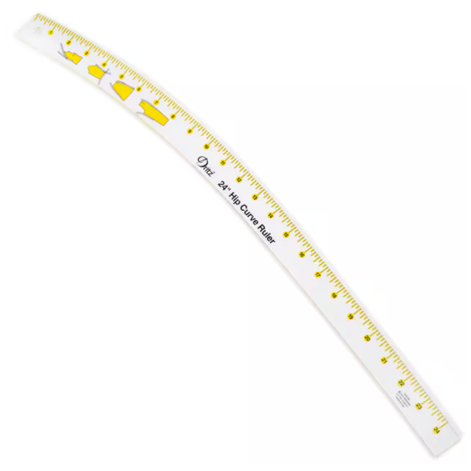 Dritz 24" Hip Curve Ruler Acrylic with Edge Markings made In Usa