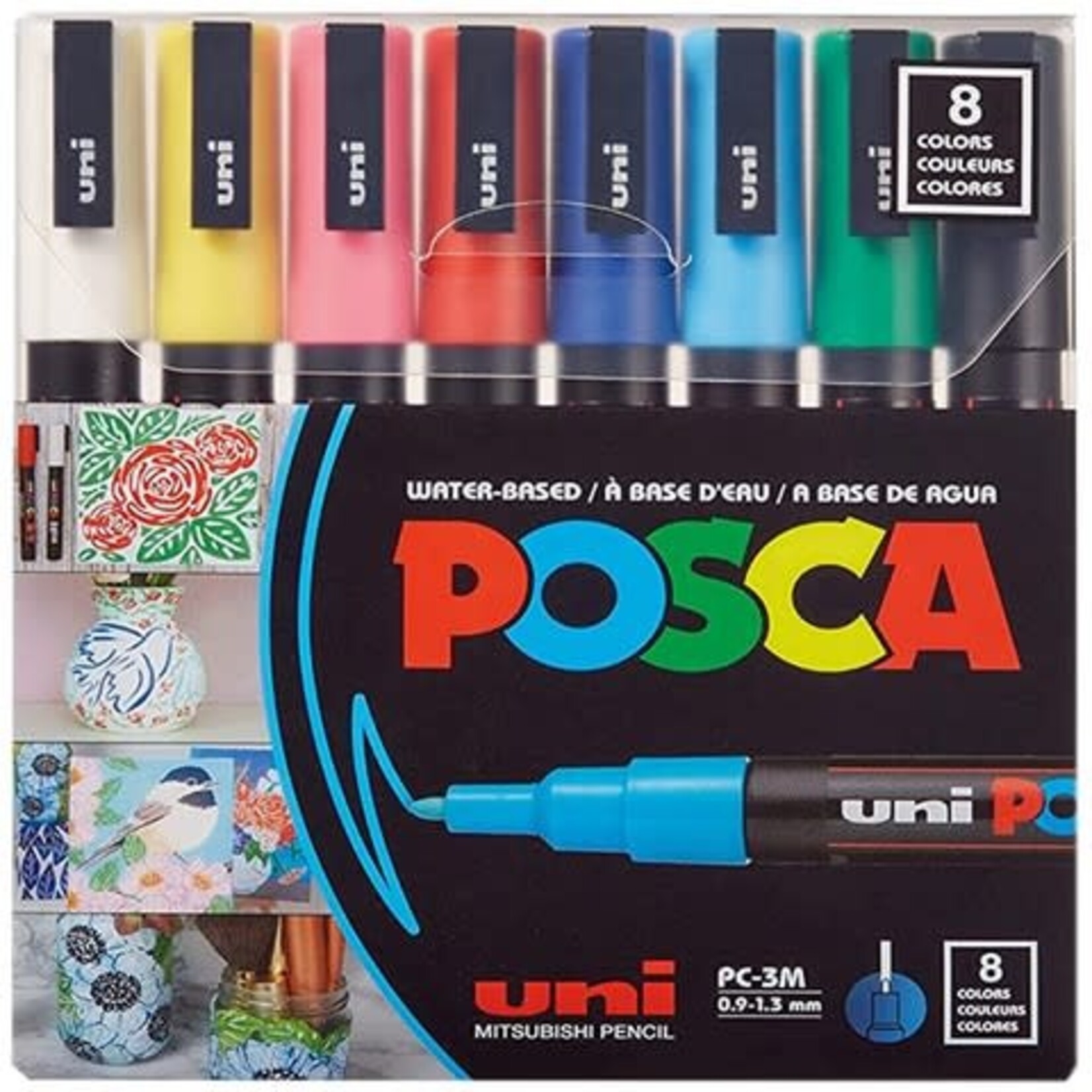 Posca Posca Paint Marker Sets, 8-Color Posca-3M Fine Set