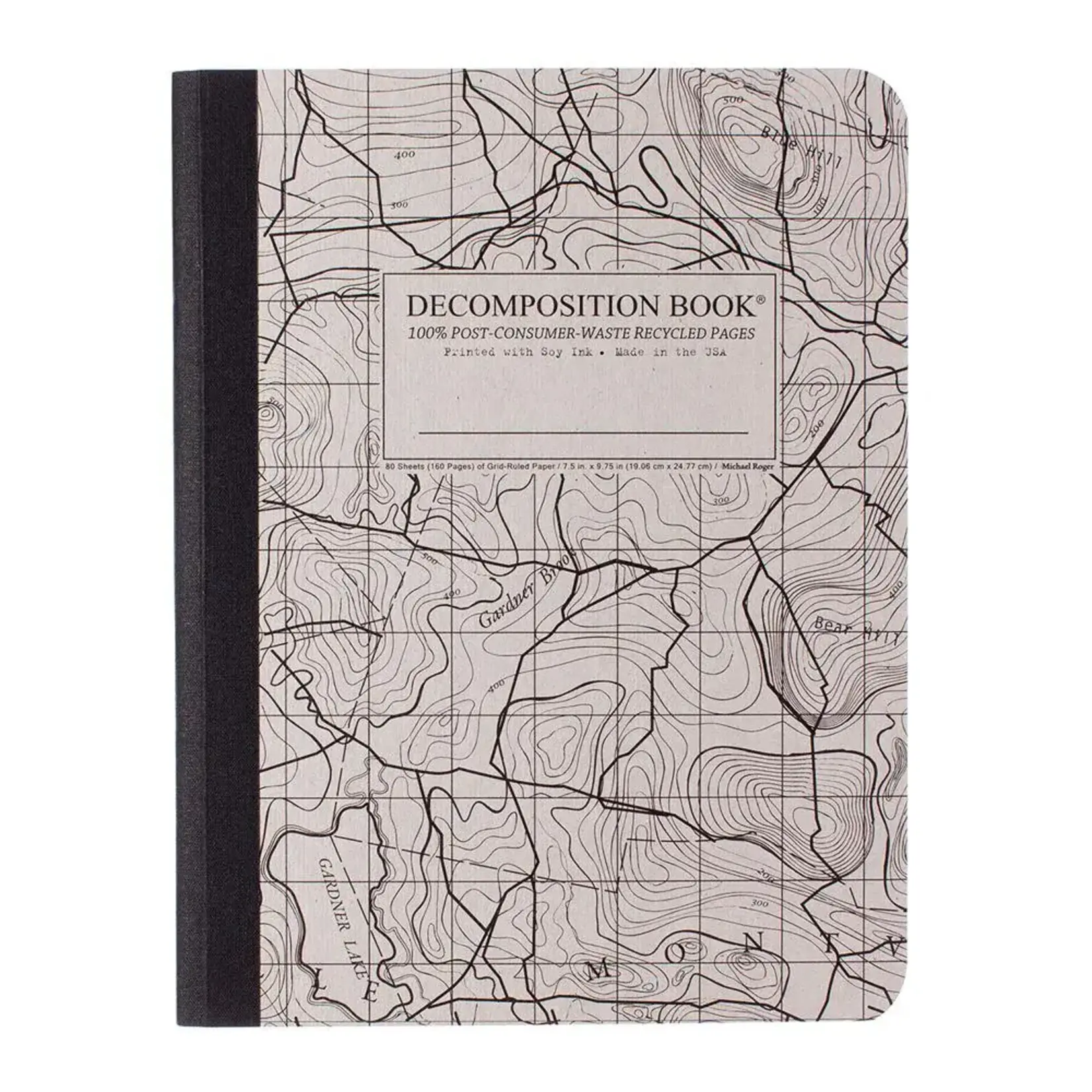 Michael Rogers Decomposition Topo Map Black/Gray Grid