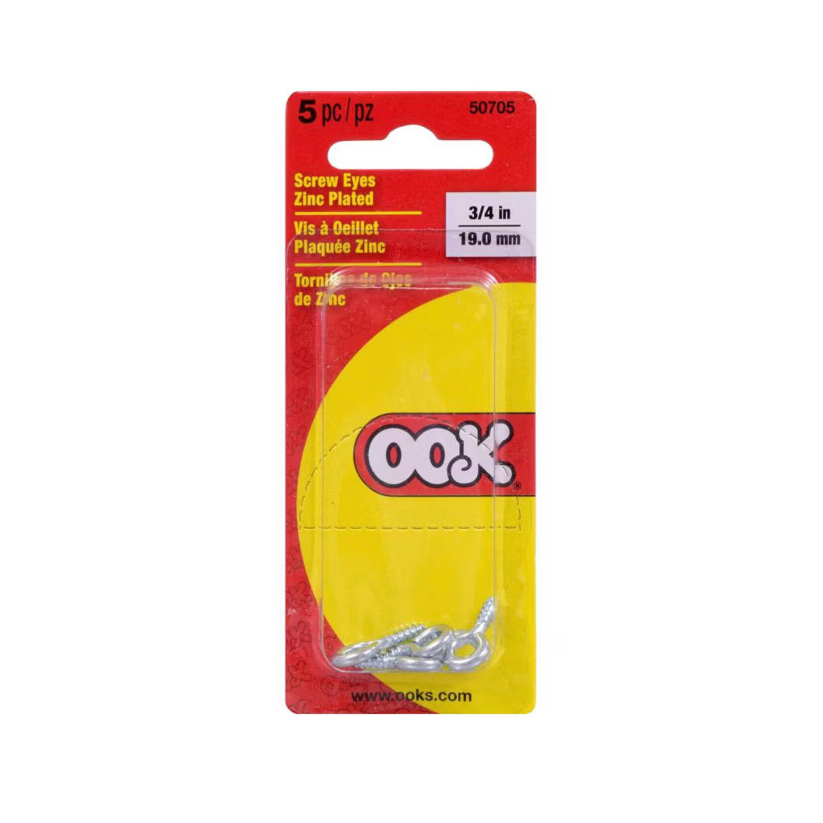 Ook Screw Eyes 3/4 in Zinc Plated 5Pk Cd