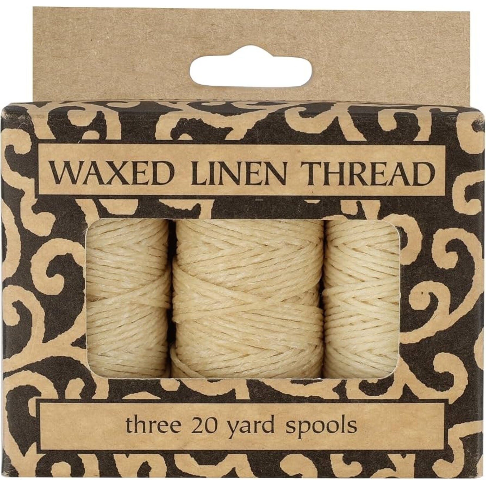 Lineco Linen Thread Waxed, Natural - 3 spools x 20yds