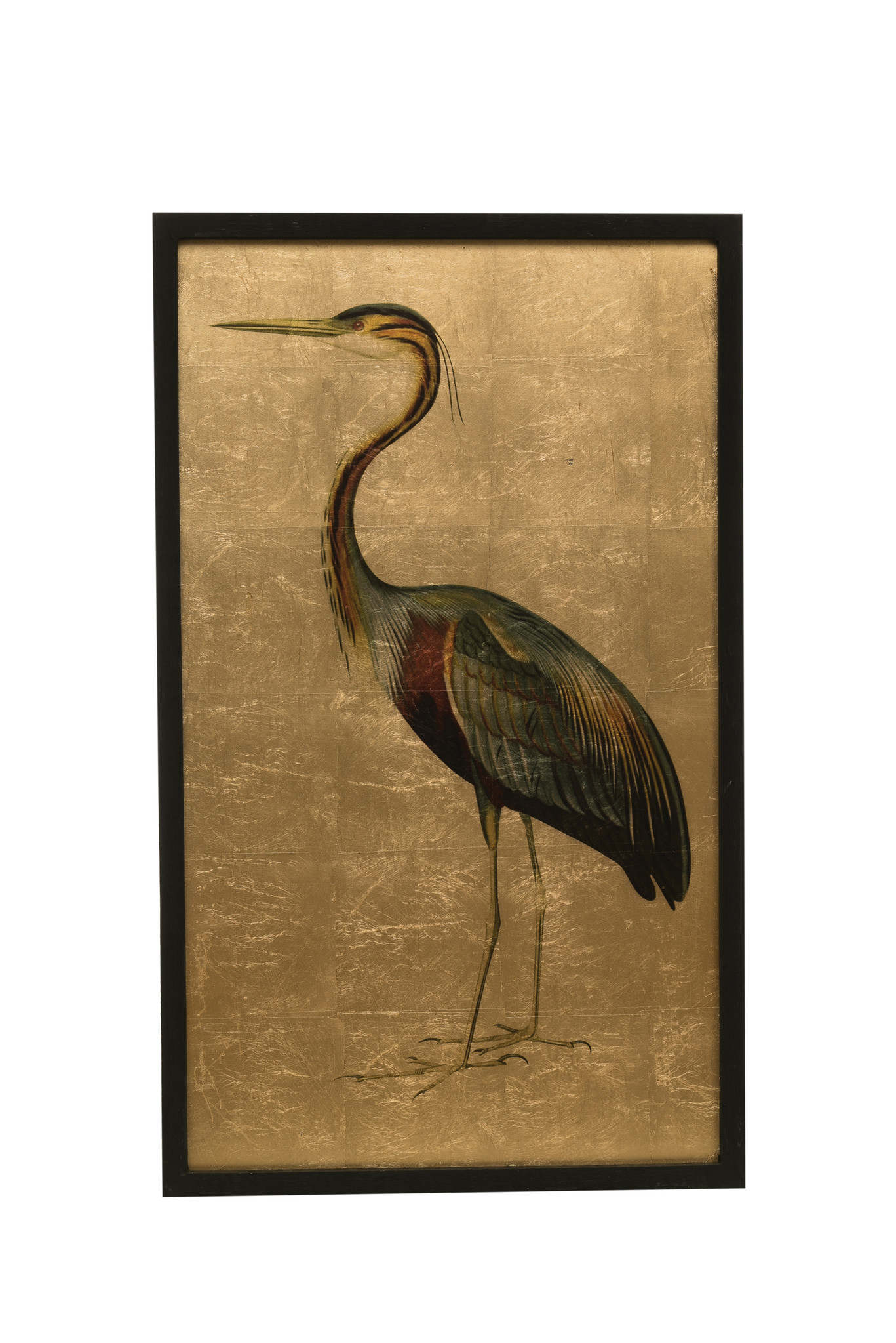 31.5"H Gold Foil Heron Wall Décor with Wood Frame ...