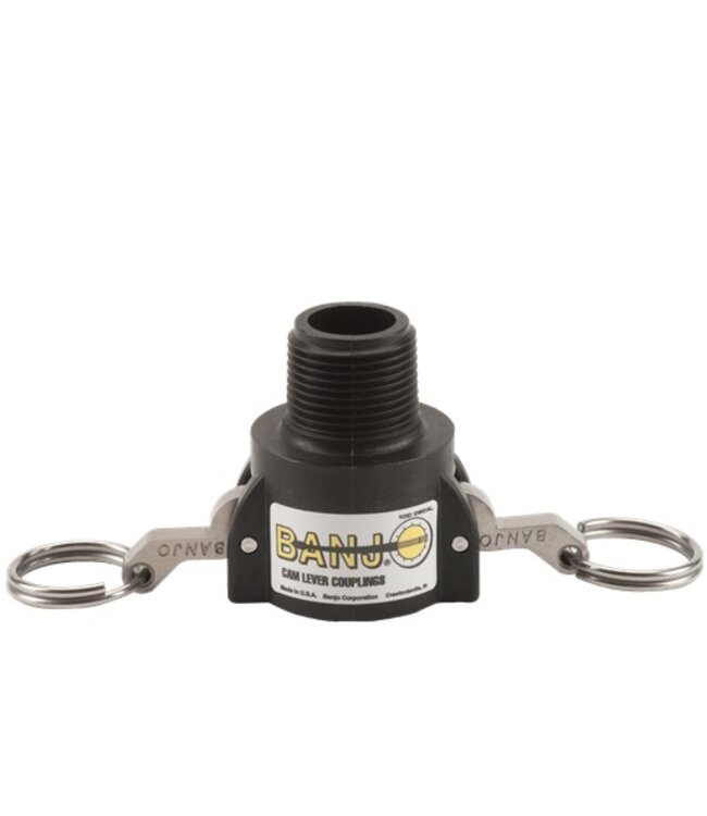 Banjo 3/4" F-CAM to 3/4" M-THD Black