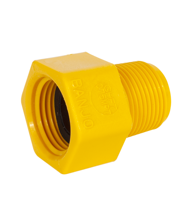 Banjo 3/4" F-GH to 3/4" M-THD Yellow
