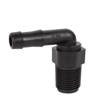 Banjo 3/8" THD, 3/8" Hose Barb 90°